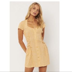 Amuse society flower yellow dress